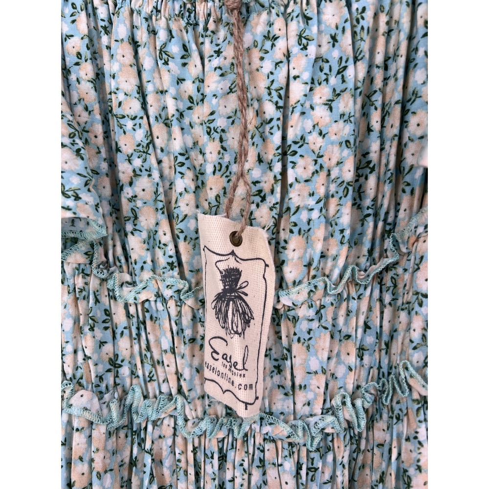 NWT Easel Los Angeles Floral Tiered Midi Dress Smocked Ruffle M cottagecore boho - Picture 4 of 9